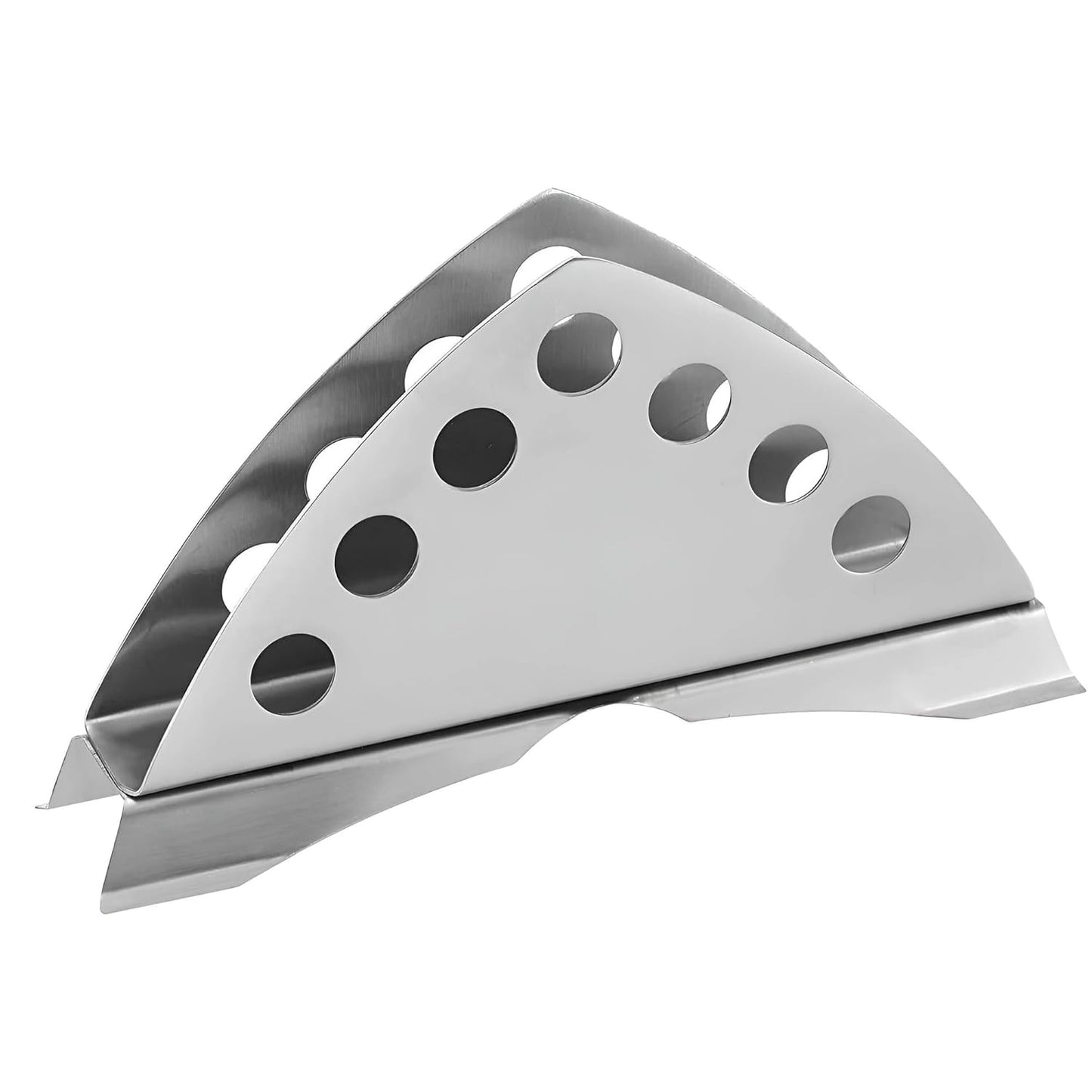 2 Pcs Stainless Steel Napkin Holders – Matt Finish, Slotted Round, Kitchen & Dining