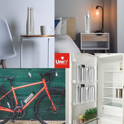 Stainless Steel Water Bottle 950 ml for Fridge, Office, School, Gym & Travel | Leak-Proof, Rust-Free, BPA-Free (Set of 6, Jupiter)