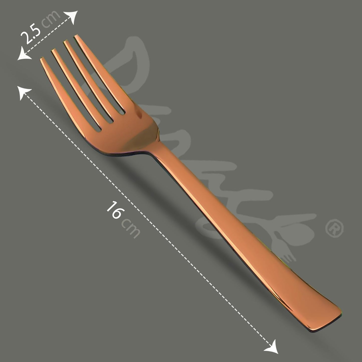 6 Pieces Stainless Steel Rose Gold Forks Set, 16 cm Premium Dining Cutlery – Luxury Dinner Forks for Home & Kitchen, Gift Set of 6