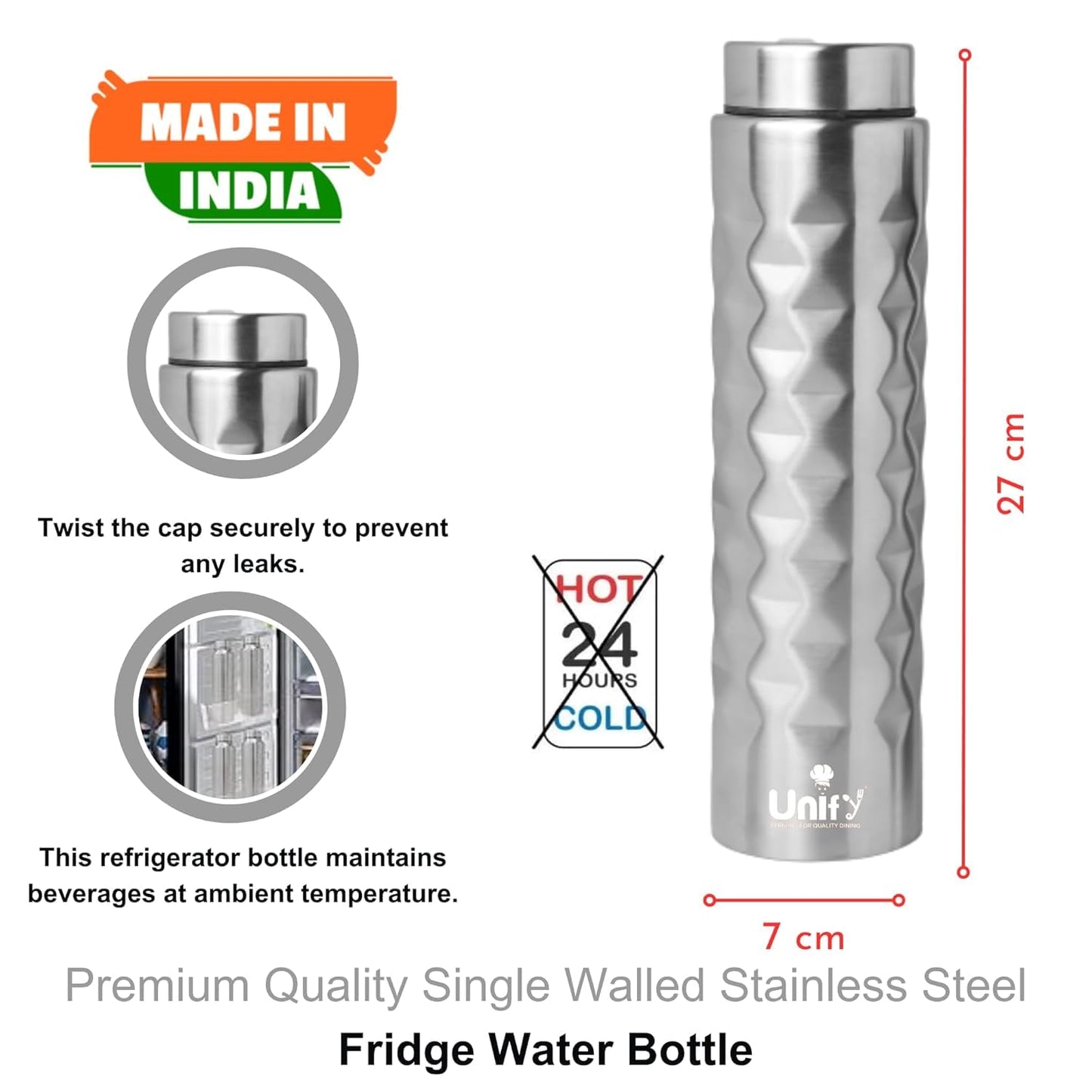 3pc Stainless Steel Water Bottles | 1L Mars Leak-Proof