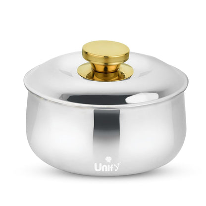 Metra Stainless Steel Insulated Casserole 3000ml | PVD Gold Handle Hot Pot | Keeps Food Hot & Fresh