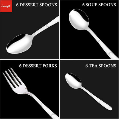 25pc Stainless Steel Blossom Cutlery | Spoons Stand | Silver
