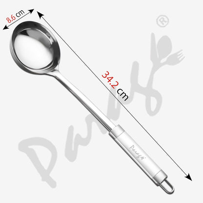 1 Pc Stainless Steel Kitchen Ladle for Cooking & Serving – 34.2cm, Silver, Ideal for Gravies, Dal, Curries, and Pouring