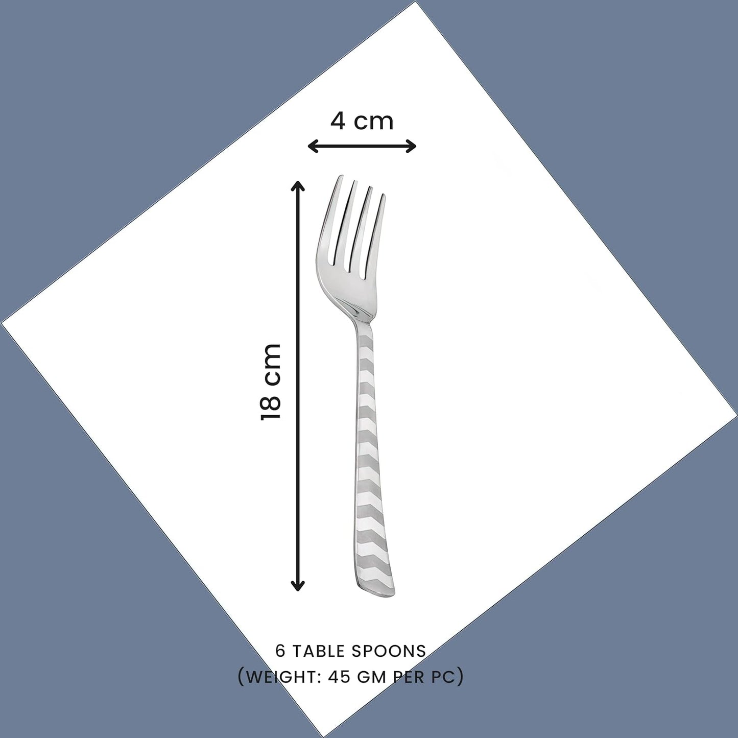 6 Pcs Stainless Steel Dinner Fork Set – 18cm, Premium Fruit & Dining Forks for Home & Kitchen, Shiny Sturdy Handle, Arrow Design