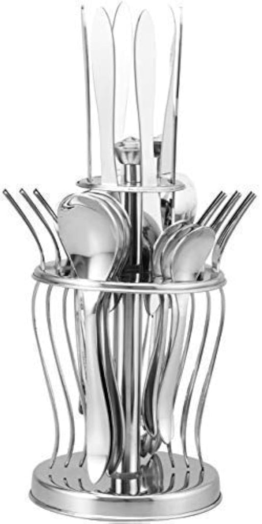 25 Pieces Jazz Premium Stainless Steel Cutlery Set – Spoons, Forks, Knives & Stand