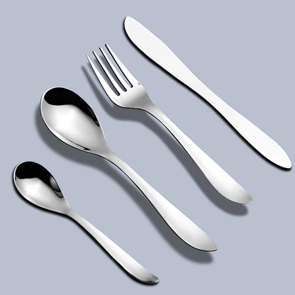 24 Pcs Premium Stainless Steel Cutlery Set for Home & Kitchen | Silver Tableware