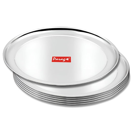6pc Stainless Steel Raj Bhog Plate | 9in Heavy Gauge