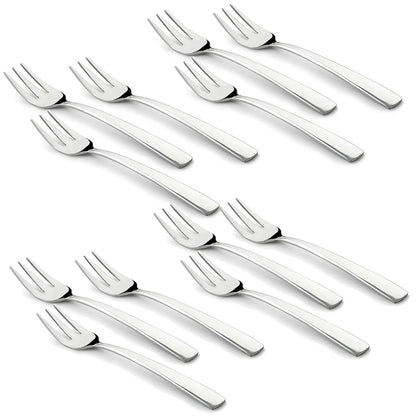 12 Pieces Stainless Steel Fruit Forks for Home & Kitchen – Fruit Picks for Kids, Snacks, Fruits & Dessert, Small Size, Pack of 12, Silver Finish