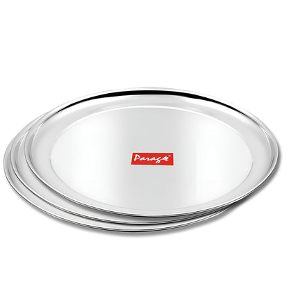 3pc Stainless Steel Raj Bhog Plate | 9in Heavy Gauge