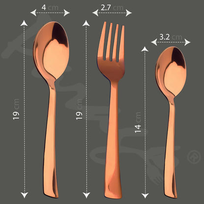 18pc Stainless Steel Rose Gold Cutlery | Spoons Forks Tea | Dining