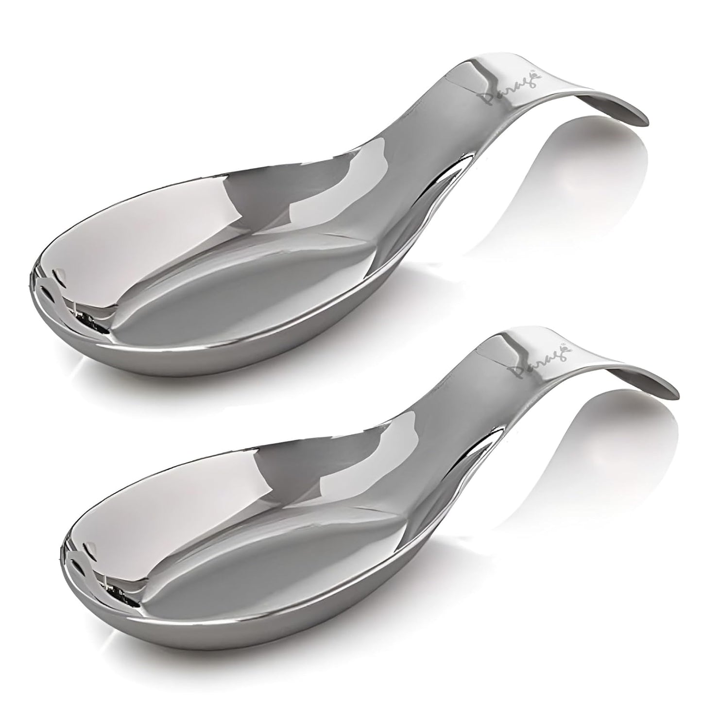 2 Pieces Stainless Steel Spoon Rest for Kitchen & Dining Table, Holder for Cooking and Serving Spoons (21.5 cm, Silver)