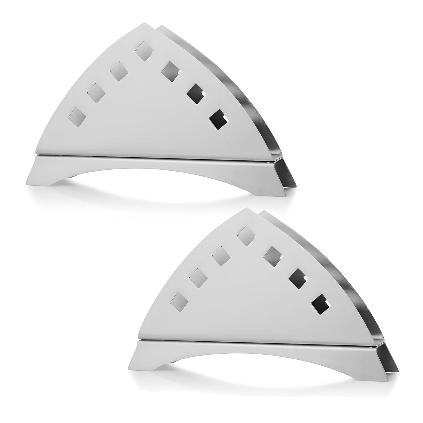 2 Pcs Stainless Steel Napkin Holders – Tissue Paper Stands for Kitchen, Dining Table, Restaurants, Cafes & Hotels, Matt Finish Slotted Square