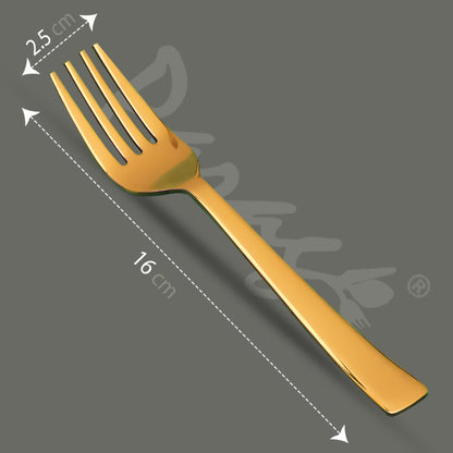 6pcs Gold Stainless Steel Dinner Fork Set, 16cm Premium Cutlery for Home, Kitchen & Gifting6IMPGOLDBF1 2