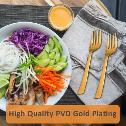 6pcs Gold Stainless Steel Dinner Fork Set, 16cm Premium Cutlery for Home, Kitchen & Gifting6IMPGOLDBF1 4