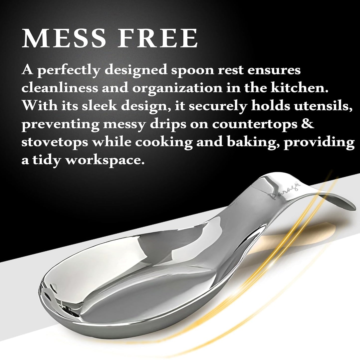 2 Pieces Stainless Steel Spoon Rest for Kitchen & Dining Table, Holder for Cooking and Serving Spoons (21.5 cm, Silver)