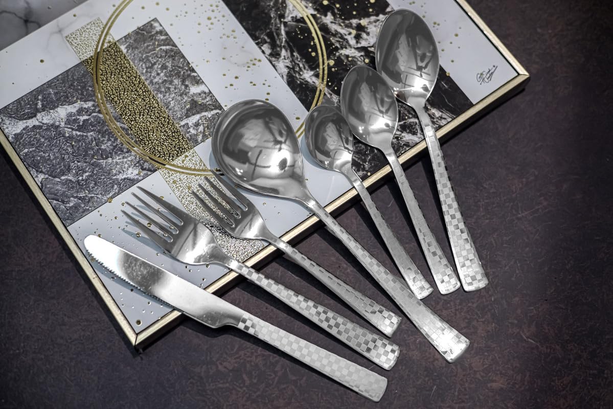 6 Pcs Stainless Steel Dinner Knives – 21 cm, Premium Butter Knife Set, Silver