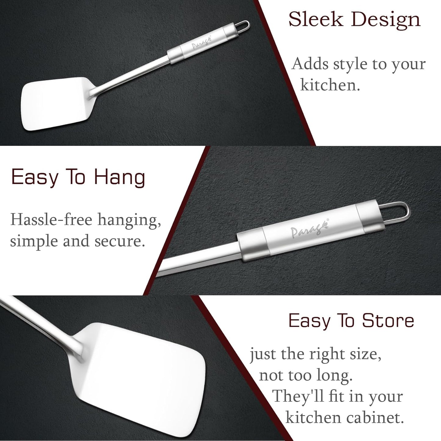 1 Piece Stainless Steel Turner/Spatula for Cooking and Serving, Dosa, Roti, Omelette & Paratha (36.8 cm, Silver)