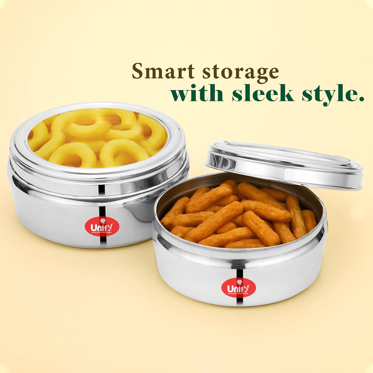 2pc Stainless Steel Storage Containers | 1L & 1.2L Airtight