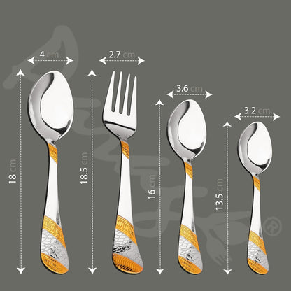 24pc Stainless Steel 24k Gold Cutlery | Spoons Forks | Dining