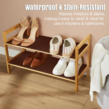 Brown EVA Anti-Slip Shelf Liner Roll – 45 cm x 3 m, Multipurpose Mats for Bathroom, Kitchen, Cabinet, Drawer, Fridge, Cupboard & Table