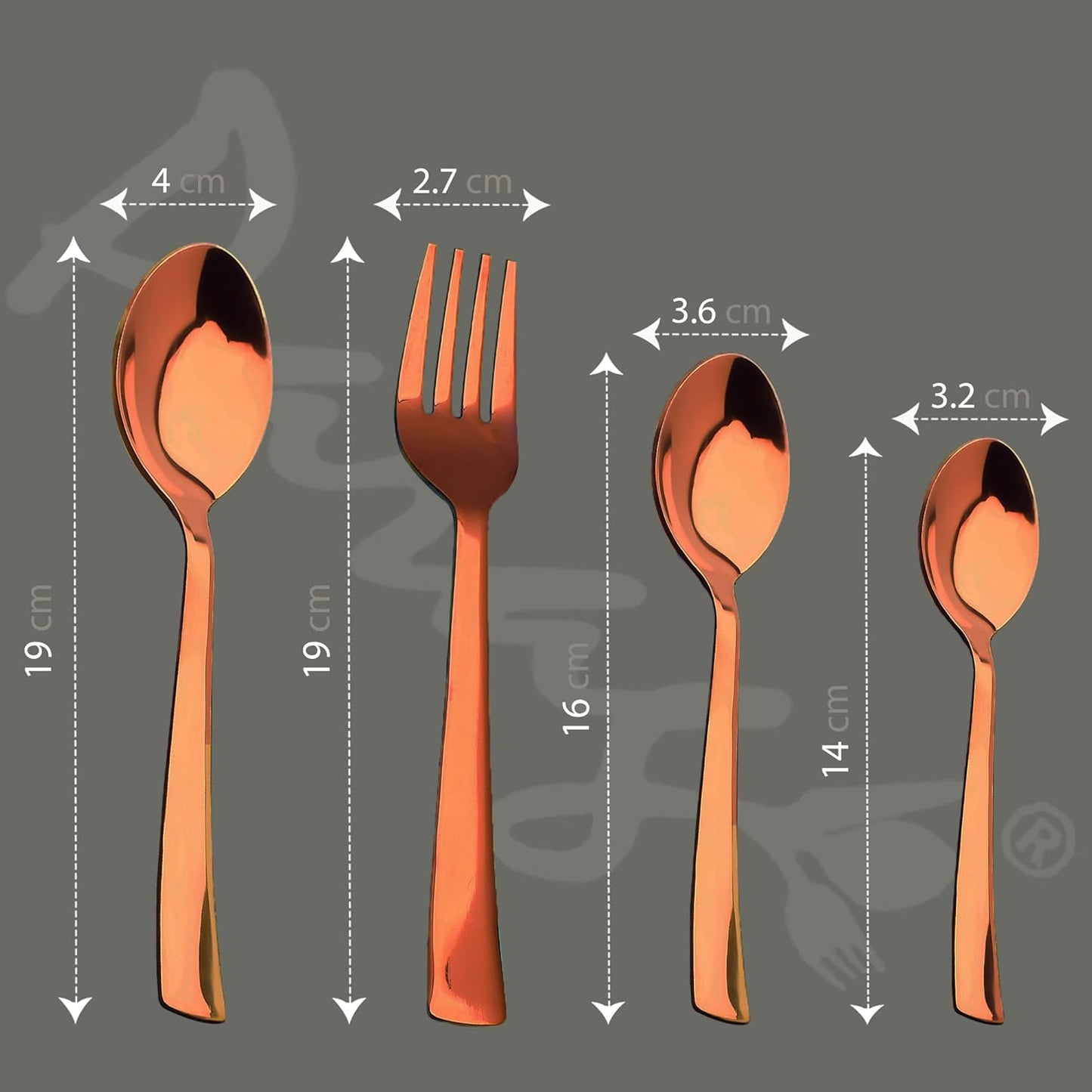 24pc Stainless Steel Rose Gold Cutlery | Spoons Forks | Dining