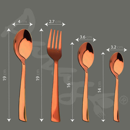 24pc Stainless Steel Rose Gold Cutlery | Spoons Forks | Dining