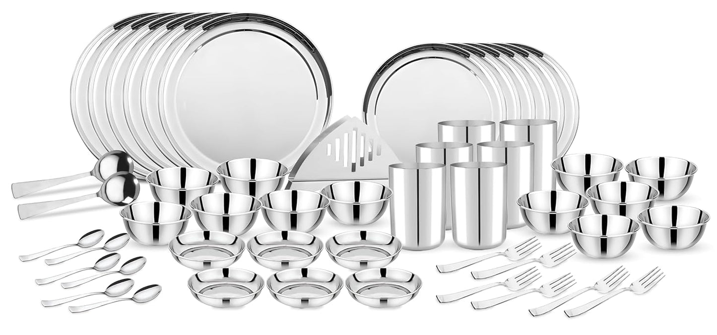 51pc Stainless Steel Dinner Set | Heavy Gauge | Serves 6