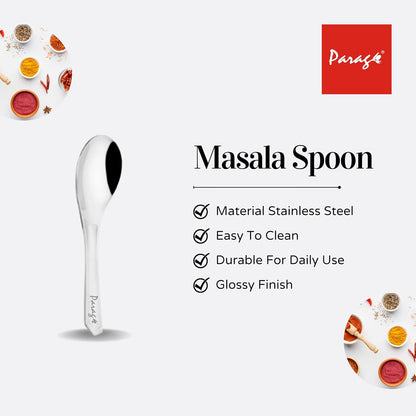 12 Pcs Stainless Steel Small Spoon Set | 9 cm Mini Masala & Spice Spoons