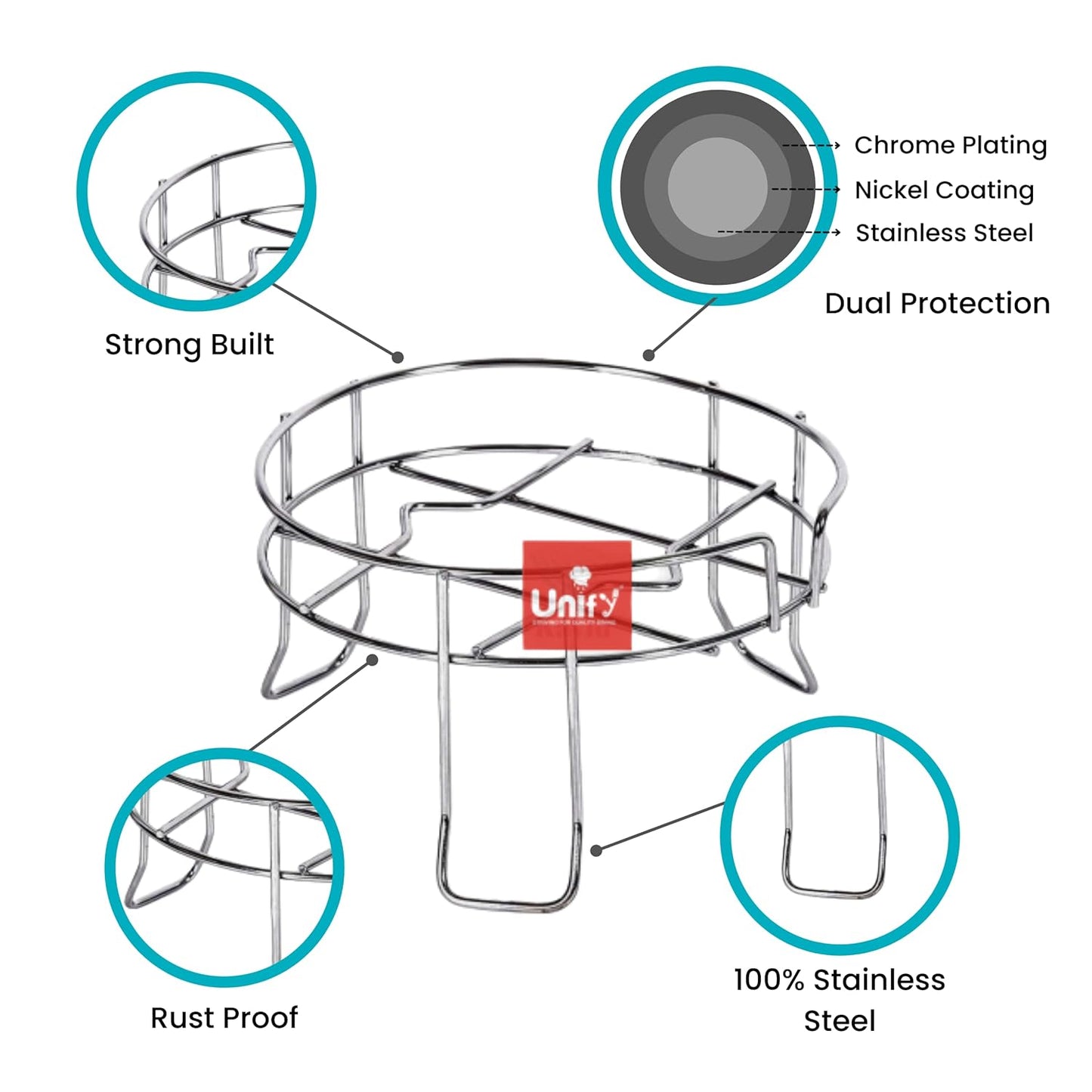 Stainless Steel Matka Stand | Tiered Countertop Pot & Jug Rack Chrome