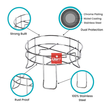 Stainless Steel Matka Stand | Tiered Countertop Pot & Jug Rack Chrome