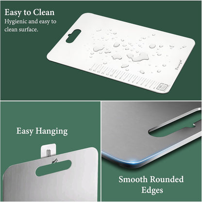 Premium Stainless Steel Chopping Board for Kitchen & Professional Use – Medium 31x21 cm, Ideal for Meat, Fish, Fruits, Bread & Vegetables, Heavy Duty & Rust-Free