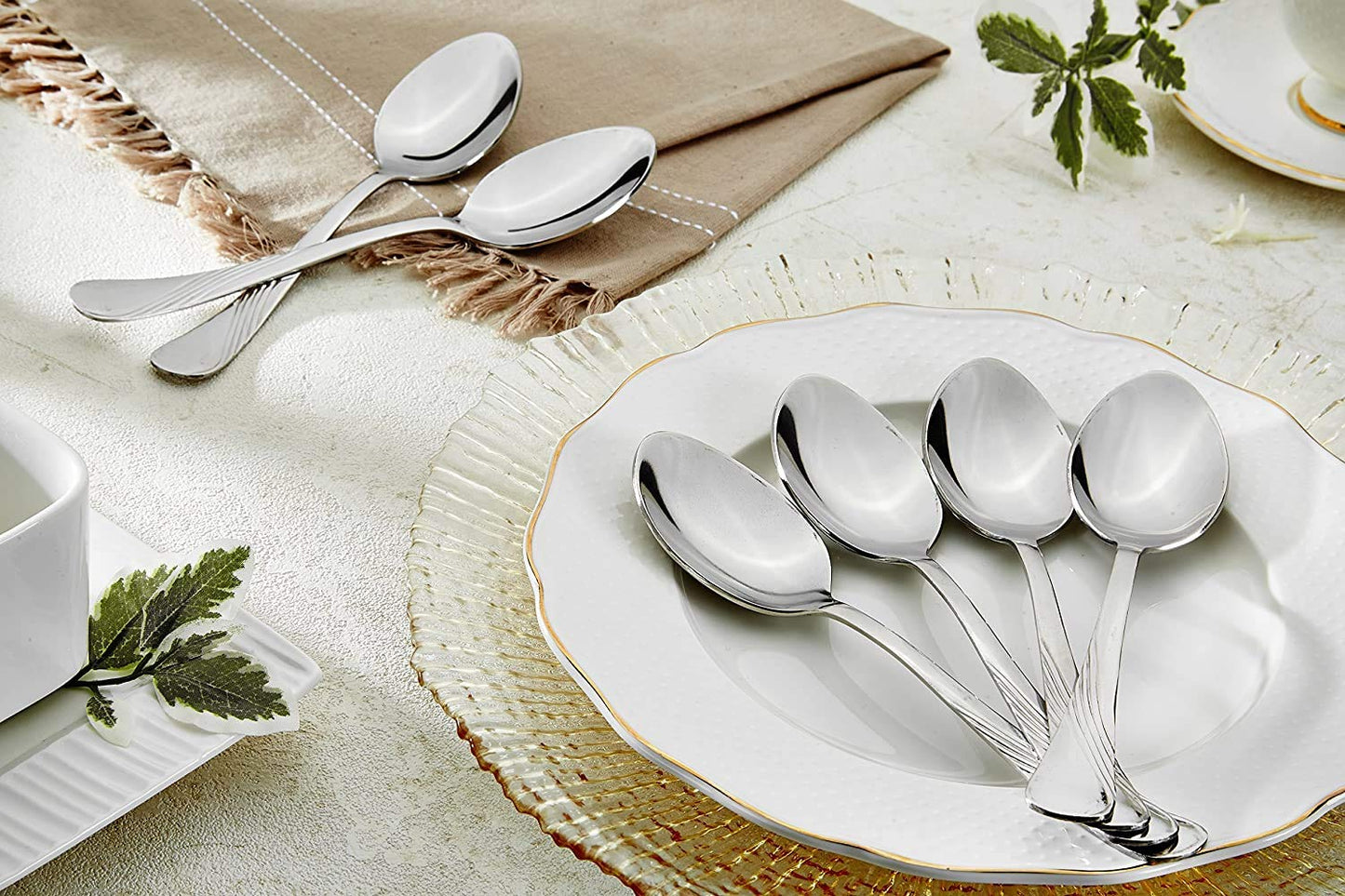 6-Piece Stainless Steel Table Spoon Set | Tea, Coffee & Dining Tableware, 18.5 cm, Silver