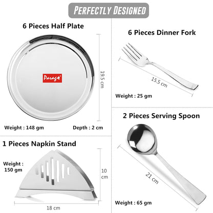 51pc Stainless Steel Dinner Set | Heavy Gauge | Serves 6