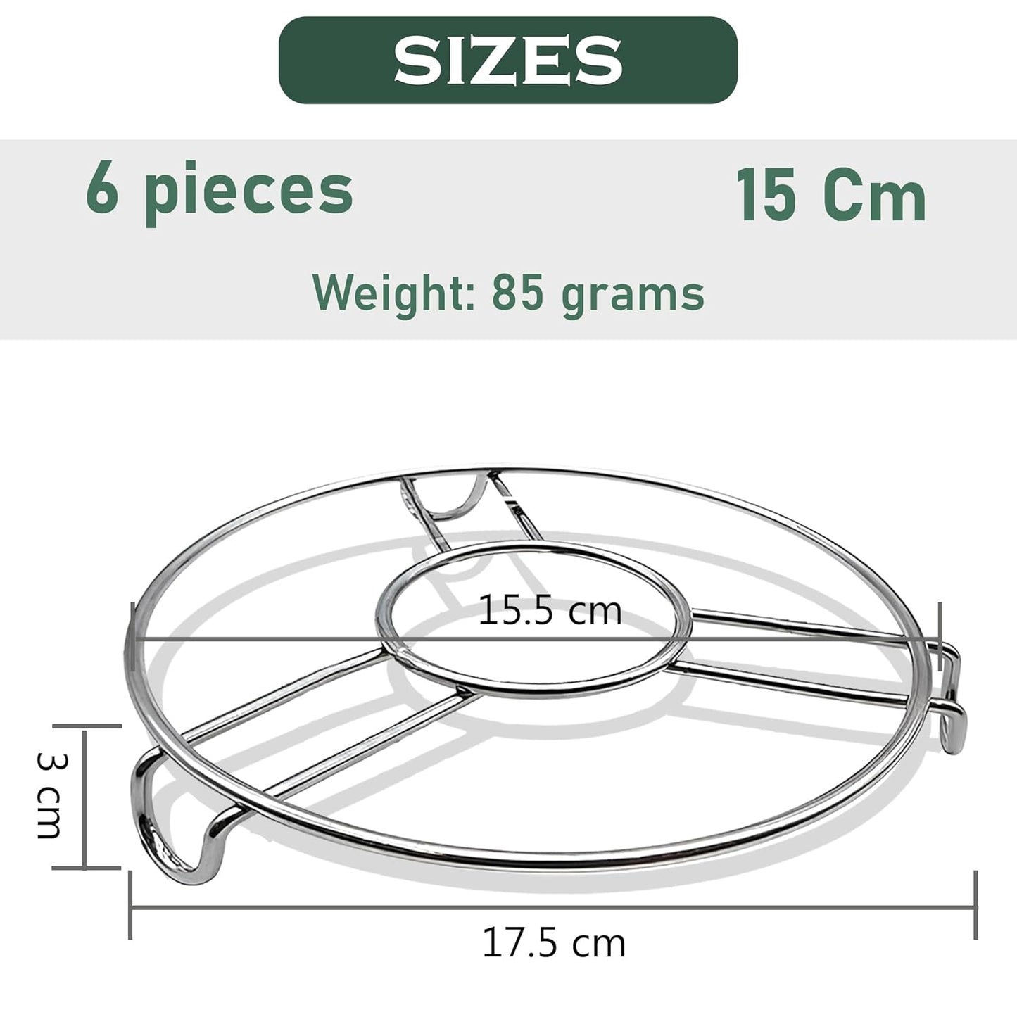 6-Piece Stainless Steel Trivet Set | Hot Pot Mat & Cooker Stand | Kitchen & Dining Use