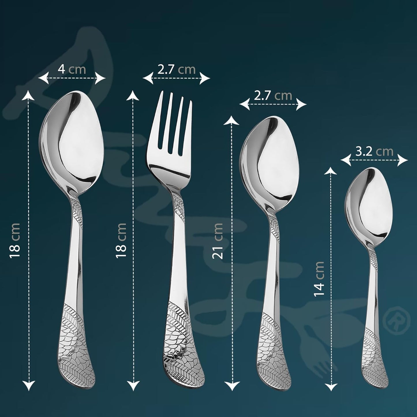 25 Pieces Stainless Steel Imperial Cutlery Set with Wooden Hanging Stand – Includes 6 Tea Spoons, 6 Table Spoons, 6 Table Forks, 6 Dinner Spoons, Stylish Dining Set