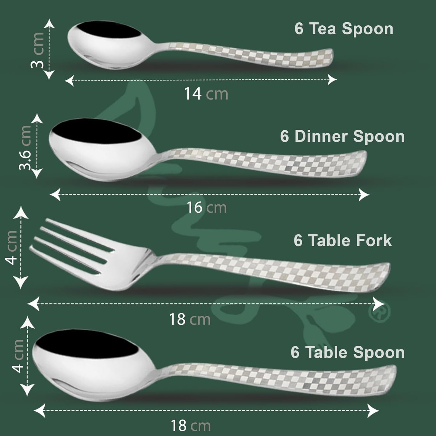 25 Pieces Regal Premium Stainless Steel Cutlery Set with Stand – Includes 6 Table Forks, 6 Table Spoons, 6 Dinner Spoons, 6 Tea Spoons, Stylish Spoon Set for Dining Table