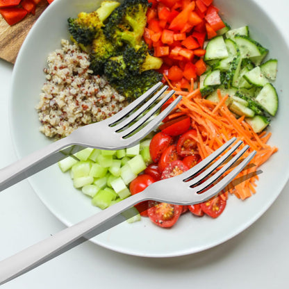 Stainless Steel Dinner Fork Set of 12 | 16 cm Table Forks for Home & Kitchen | Sigma Design, Silver