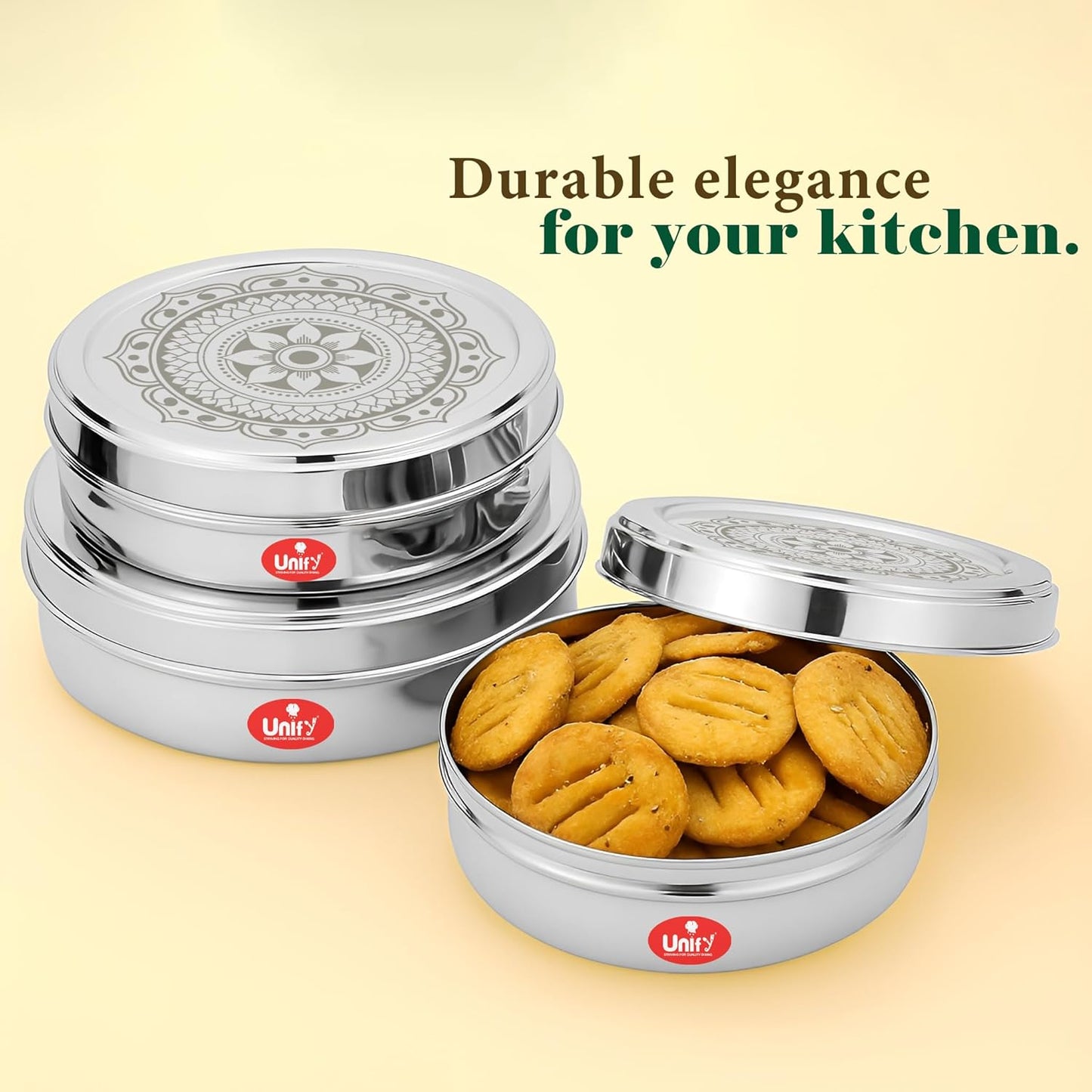 3 Pieces Stainless Steel Chocolate & Storage Box, 700ML/900ML/1200ML Airtight Canisters – Ideal for Dry Fruits, Snacks, Masala, Sweets, Gift Box for Kitchen
