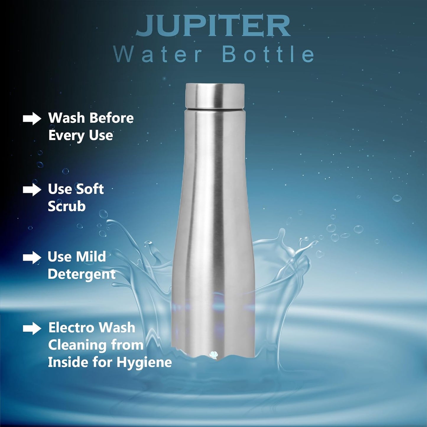 Stainless Steel Water Bottle 1 Litre | Leak-Proof Fridge Bottle for Home, Gym & Travel | Set of 3, Silver