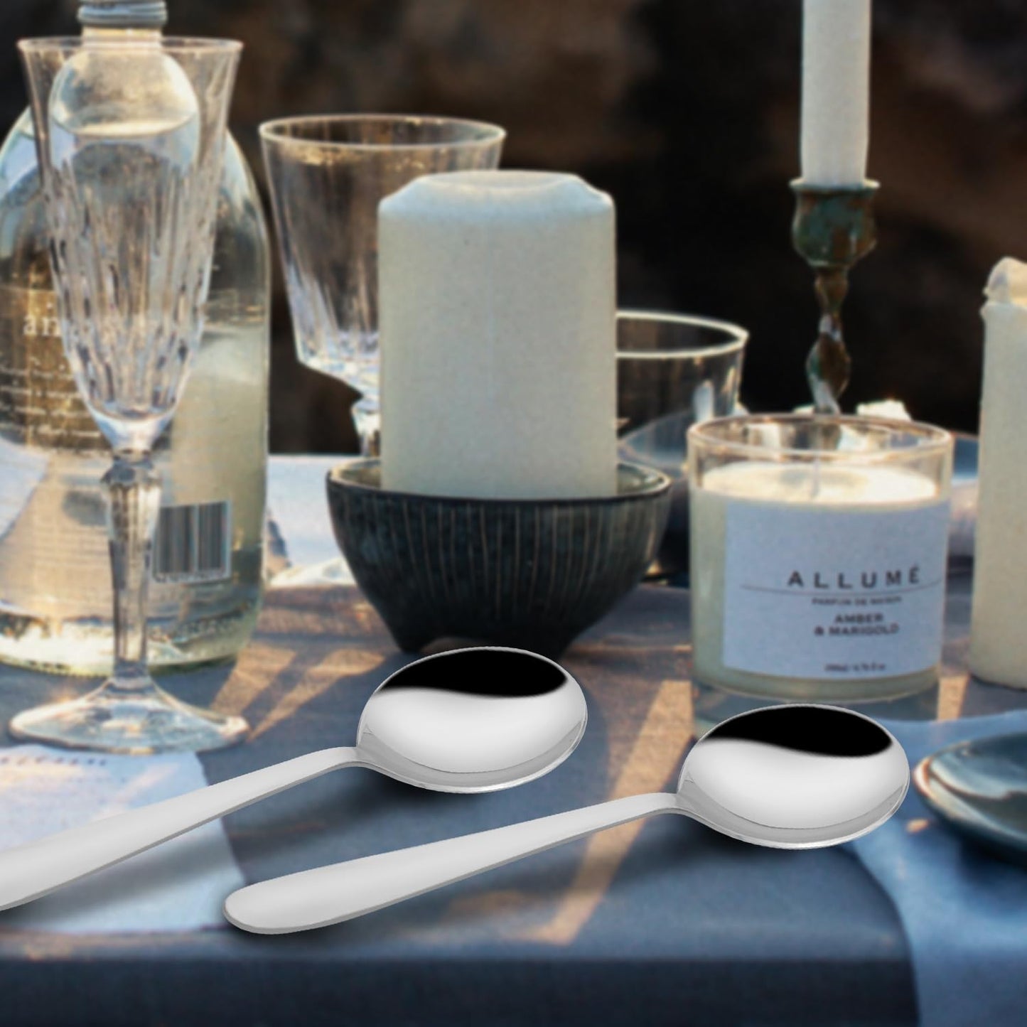 Stainless Steel Soup Spoon Set of 12 | 18 cm Tableware Spoons for Home & Kitchen | Sigma Design, Silver