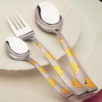 18pc Stainless Steel 24k Gold Cutlery | Moonpress Spoons Forks