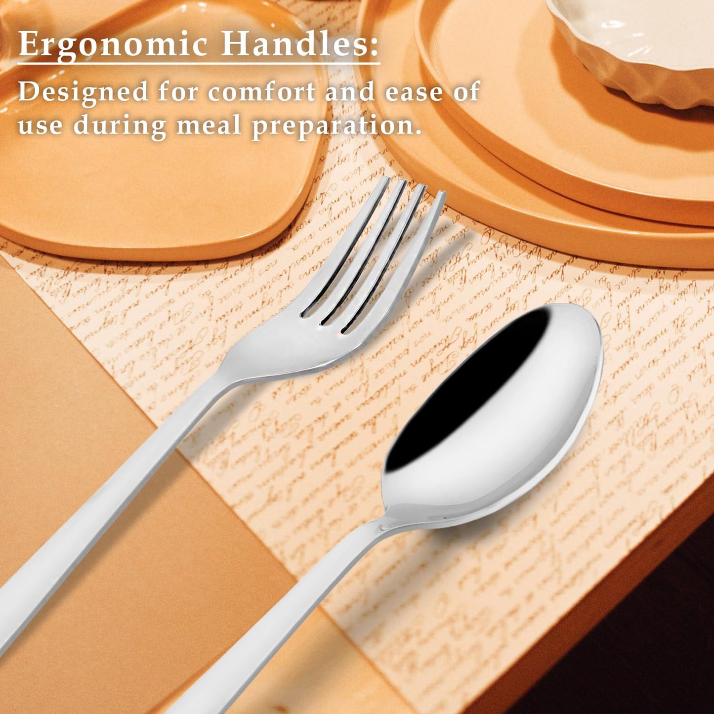 12 Pcs Stainless Steel Spoon & Fork Set | Sigma Design Cutlery Set for Home & Kitchen, Silver