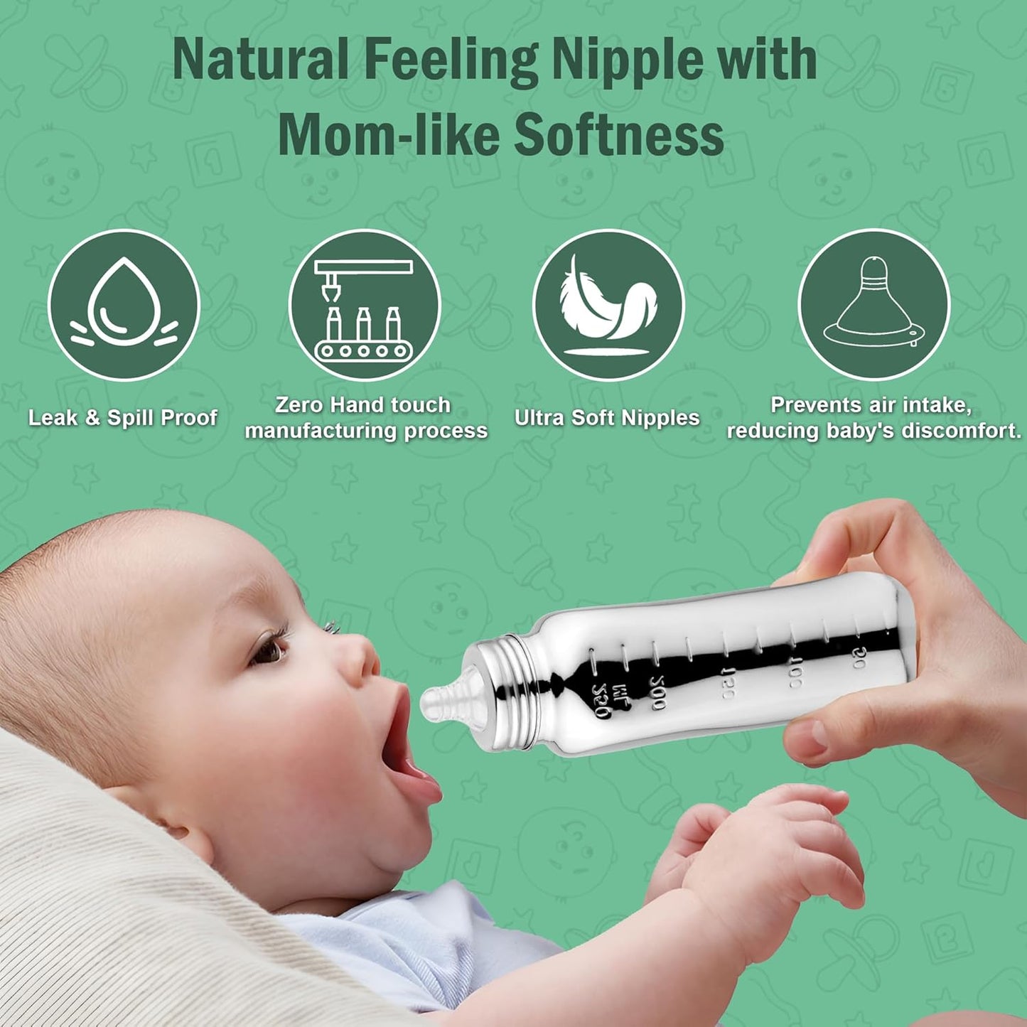 Stainless Steel Baby Feeding Bottle | 250ml BPA Free