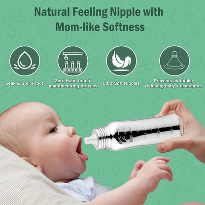 Stainless Steel Baby Feeding Bottle | 250ml BPA FreeCUBIX250ML1 3