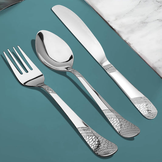 6pc Stainless Steel Knife Fork Spoon | 3mm Imperial | Silver