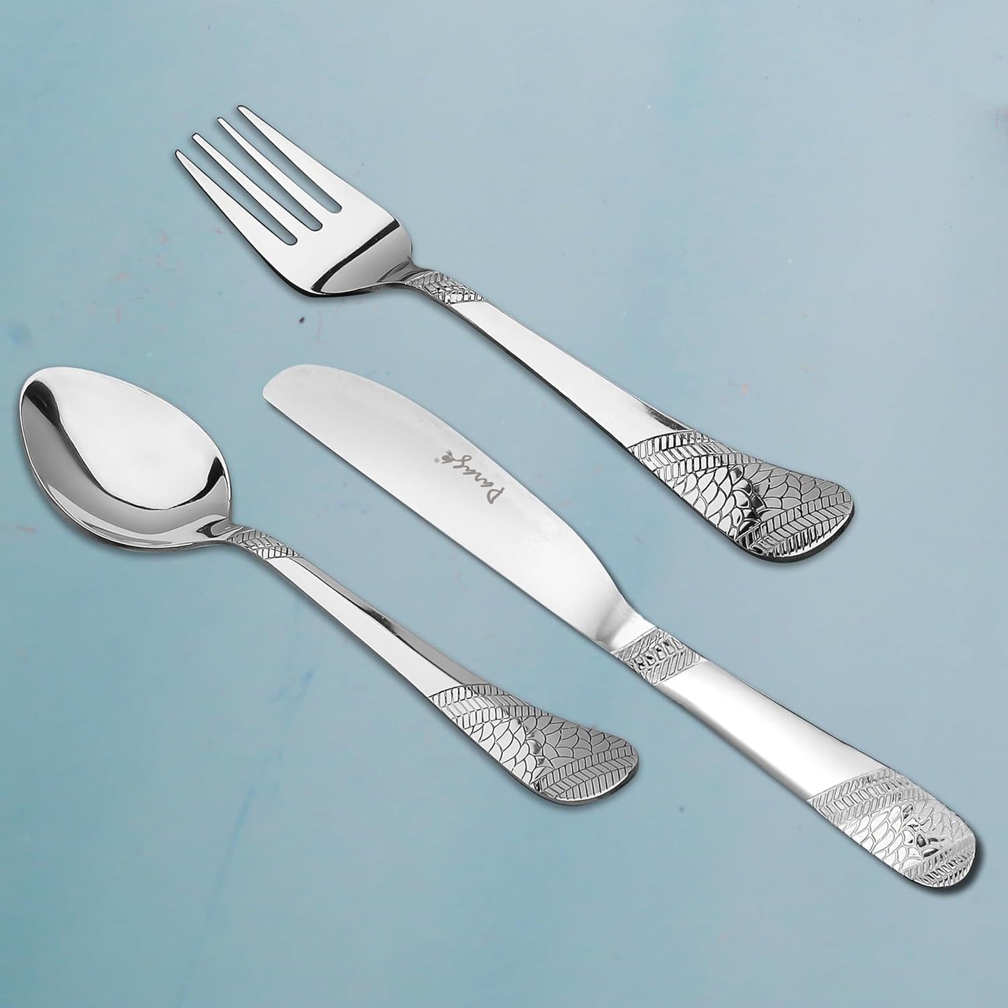3pc Stainless Steel Knife Fork Spoon | 3mm Imperial | Silver