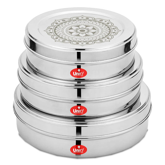 3 Pieces Stainless Steel Chocolate & Storage Box, 700ML/900ML/1200ML Airtight Canisters – Ideal for Dry Fruits, Snacks, Masala, Sweets, Gift Box for Kitchen