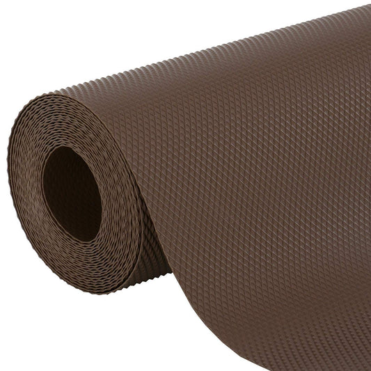 Brown EVA Anti-Slip Shelf Liner Roll – 45 cm x 3 m, Multipurpose Mats for Bathroom, Kitchen, Cabinet, Drawer, Fridge, Cupboard & Table