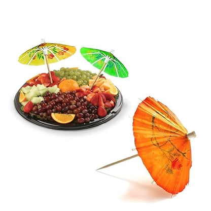 EcoHomes Umbrella Toothpicks, Tropical Hawaiian Topper Bamboo Sticks for Cocktail, Snacks, Cake & Party Decoration