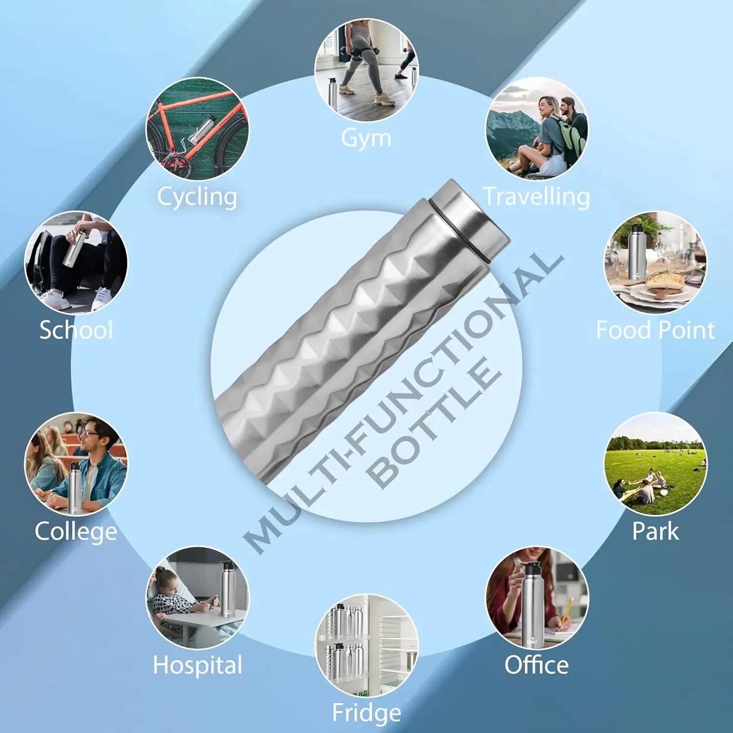 3pc Stainless Steel Water Bottles | 1L Mars Leak-Proof3MARS1 3